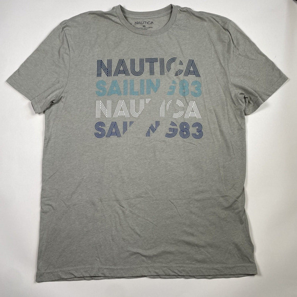 Nautica T-Shirts Set of 2 Gray & Navy Men's Size XXL Pre-Owned - Picture 2 of 13
